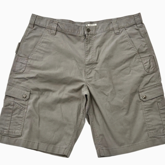 Carhartt Men's Rugged Flex Relaxed Fit Ripstop Cargo Work Short Steel Gray 40 - Picture 2 of 7